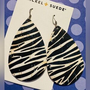 NWT Nickel & Suede Earrings
